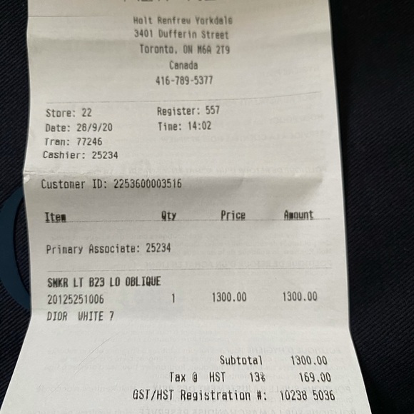 Dior low top sneaker- white Dior oblique canvas - Picture 8 of 8